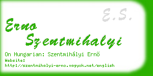 erno szentmihalyi business card