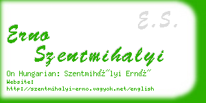 erno szentmihalyi business card